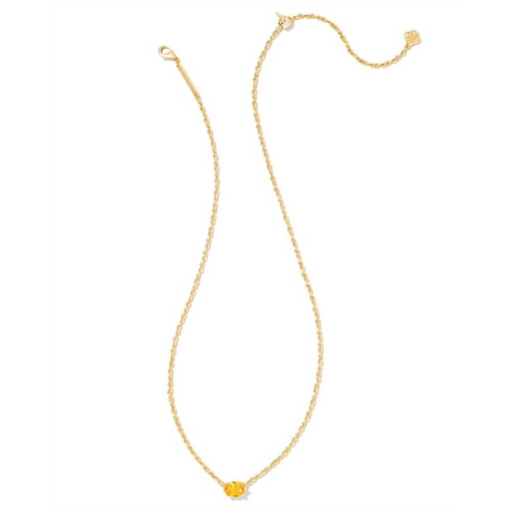 NEW KENDRA SCOTT women's cailin pendant necklace in golden yellow crystal - Picture 2 of 2